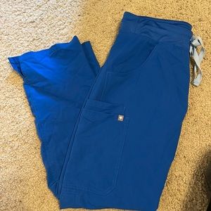 Royal blue figs drawstring cargo pants